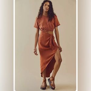 Free People Rae Maxi FPCare Cutout Button Cuffed Sleeve